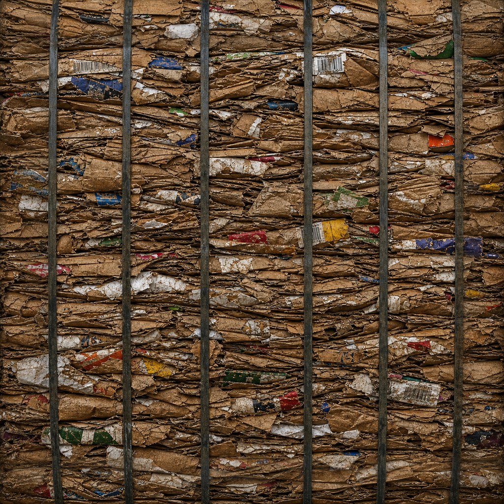 Compressed OCC cardboard bale